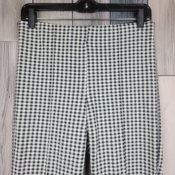 Maeve The Margot Cropped Kick Flare Pants Plaid Black White Size Small - Picture 4 of 8